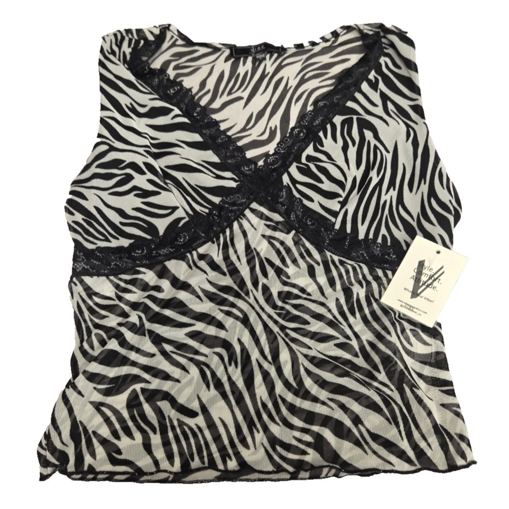 Vibe W-L Zebra Bring Cami Tank Top NWT